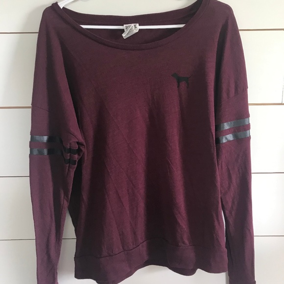 PINK Victoria's Secret Tops - 4/$25 Pink VS Longsleeve Maroon Top Large